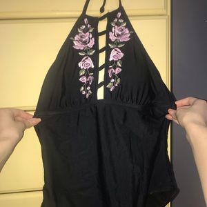 Black and rose one piece